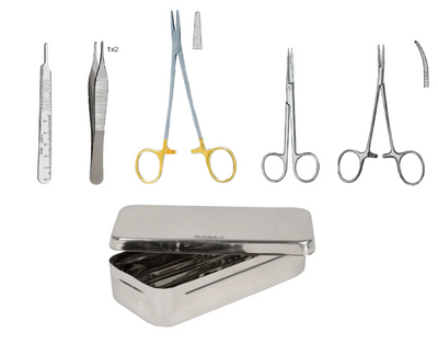 Hechtset - 5 chirurgische instrumenten - Duitse kwaliteit Besurgical
