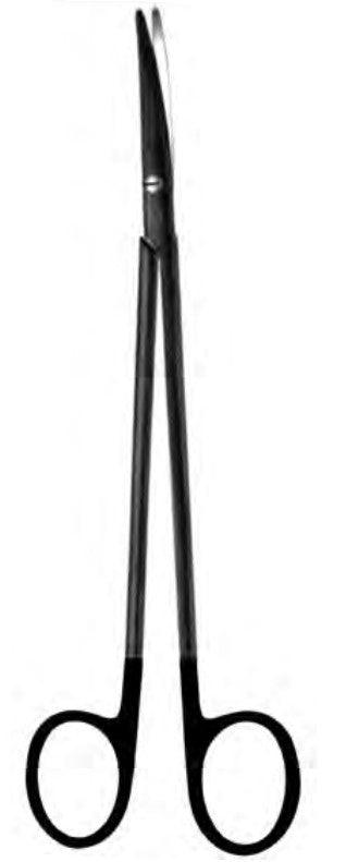dissecting scissors, curved, Delicate, METZENBAUM, BLACK - Besurgical