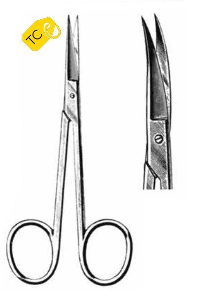 operating scissors, fine, curved, TC, IRIS - Besurgical