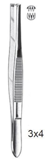 Chirurgisch pincet 3x4 t. 13,0 cm - Besurgical