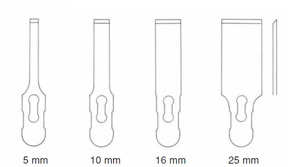 Beitel bladen (eenzijdig afgeschuind) - Besurgical