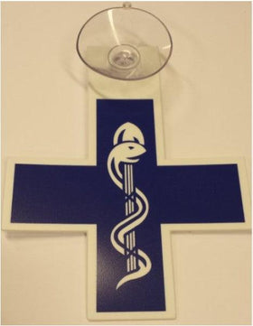 Kenteken-kruis Blauw met zuignap (dierenarts) - Besurgical