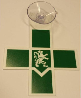 Kenteken-kruis groen met zuignap (verpleegkundige) - Besurgical