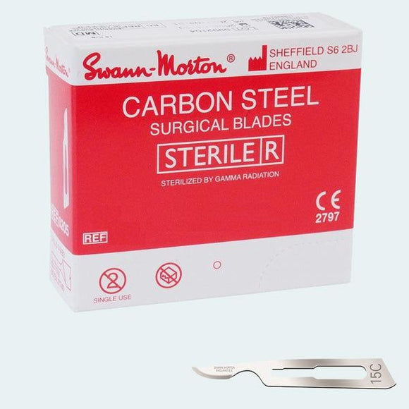 Swann Morton scalpel / mesjes, steriel, nr 15C - 100st - ref 0221 - Besurgical