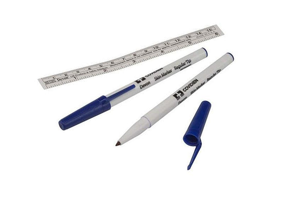 Steriele huidmarkeerstift met meetlat, regular tip, Devon - ref 31145785 - Besurgical